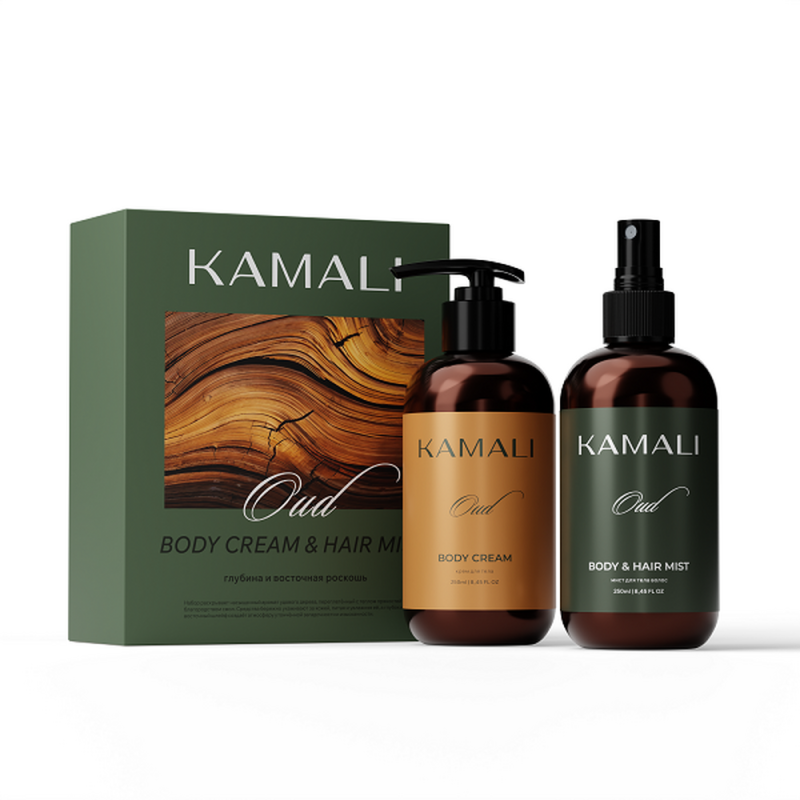 KAMALI Косметический набор для ухода крем + мист для тела