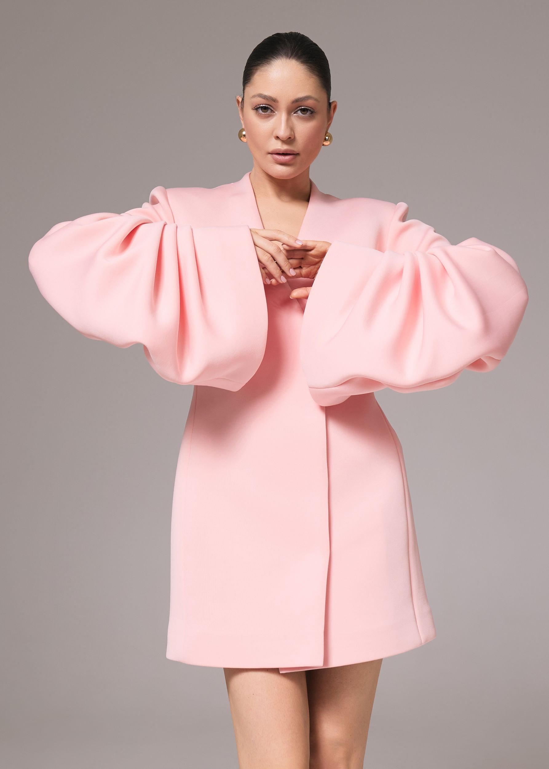 Dress Talmor of neoprene, pink