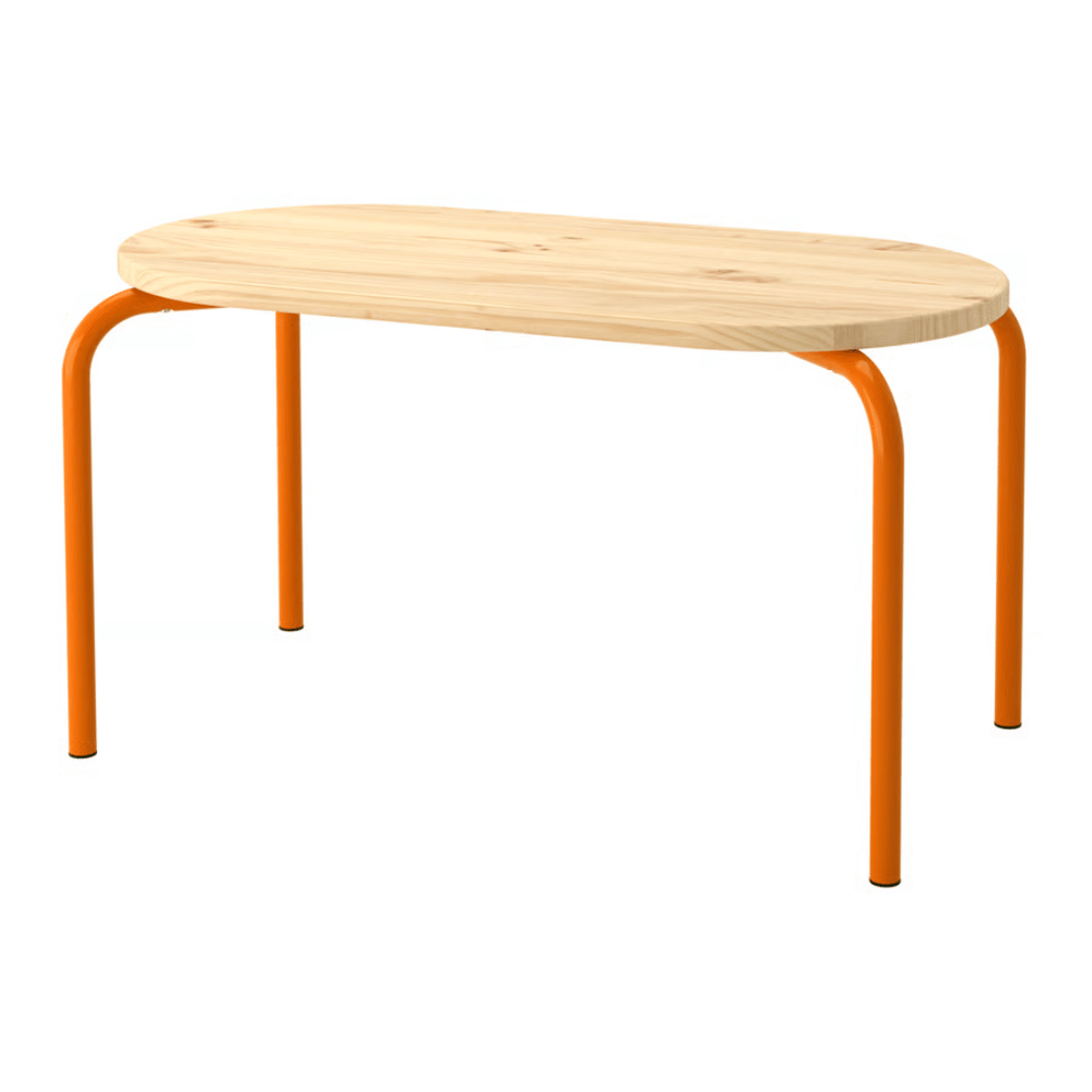 GREJSIMOJS IKEA Taxta uşaq masası, narıncı, 84x42 sm