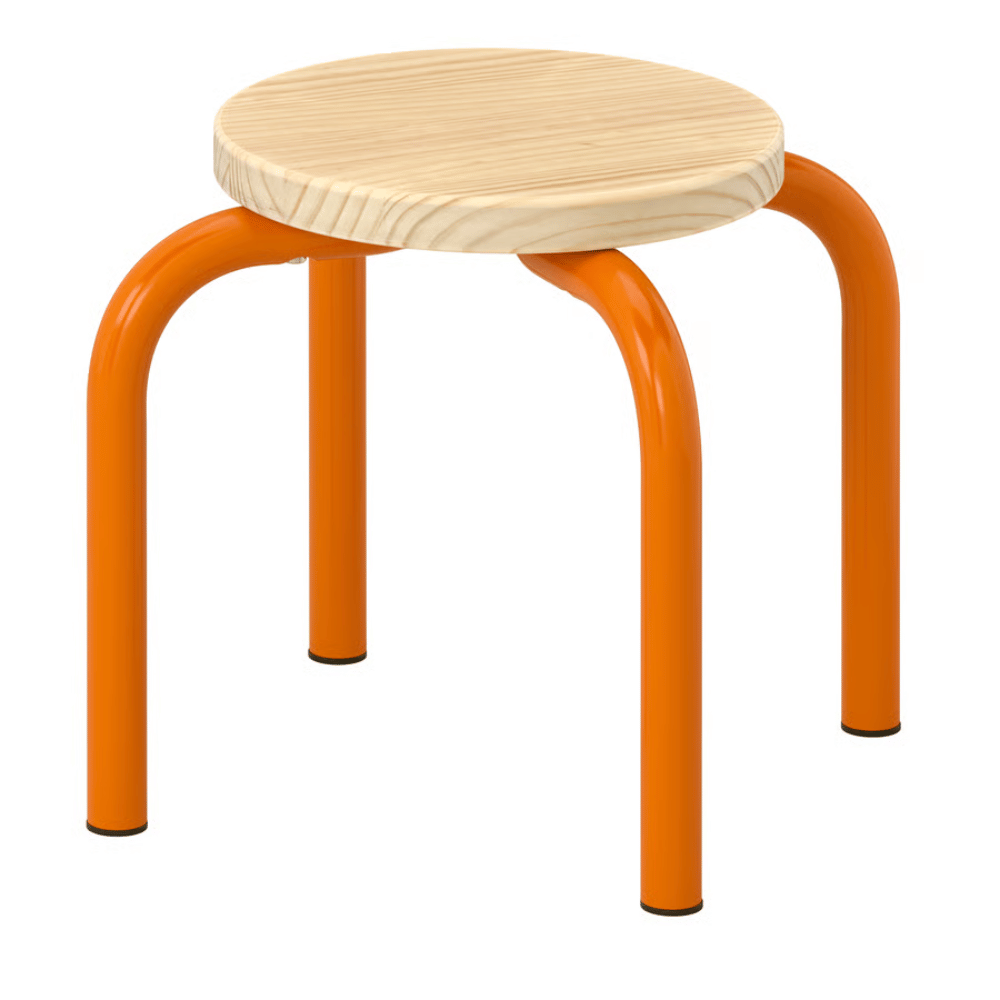 GREJSIMOJS IKEA Taxta uşaq tabureti, narıncı