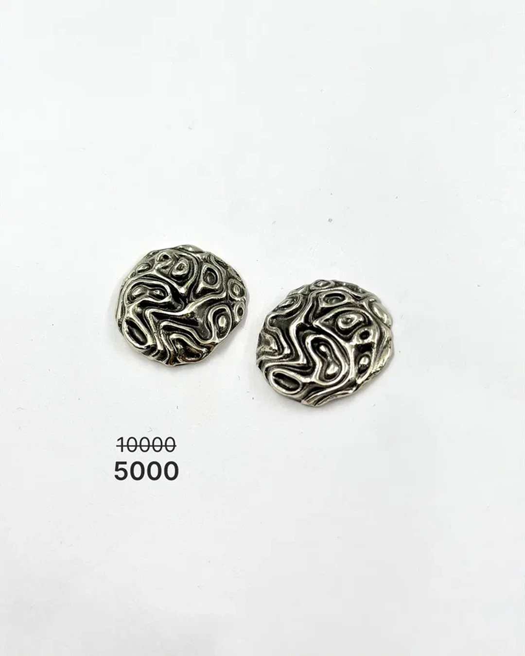 Серьги "Вода" в мельхиоре -50%