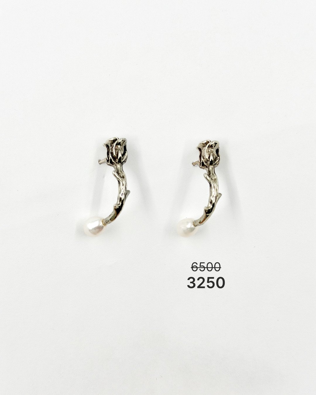Серьги "Розы" в мельхиоре -50%