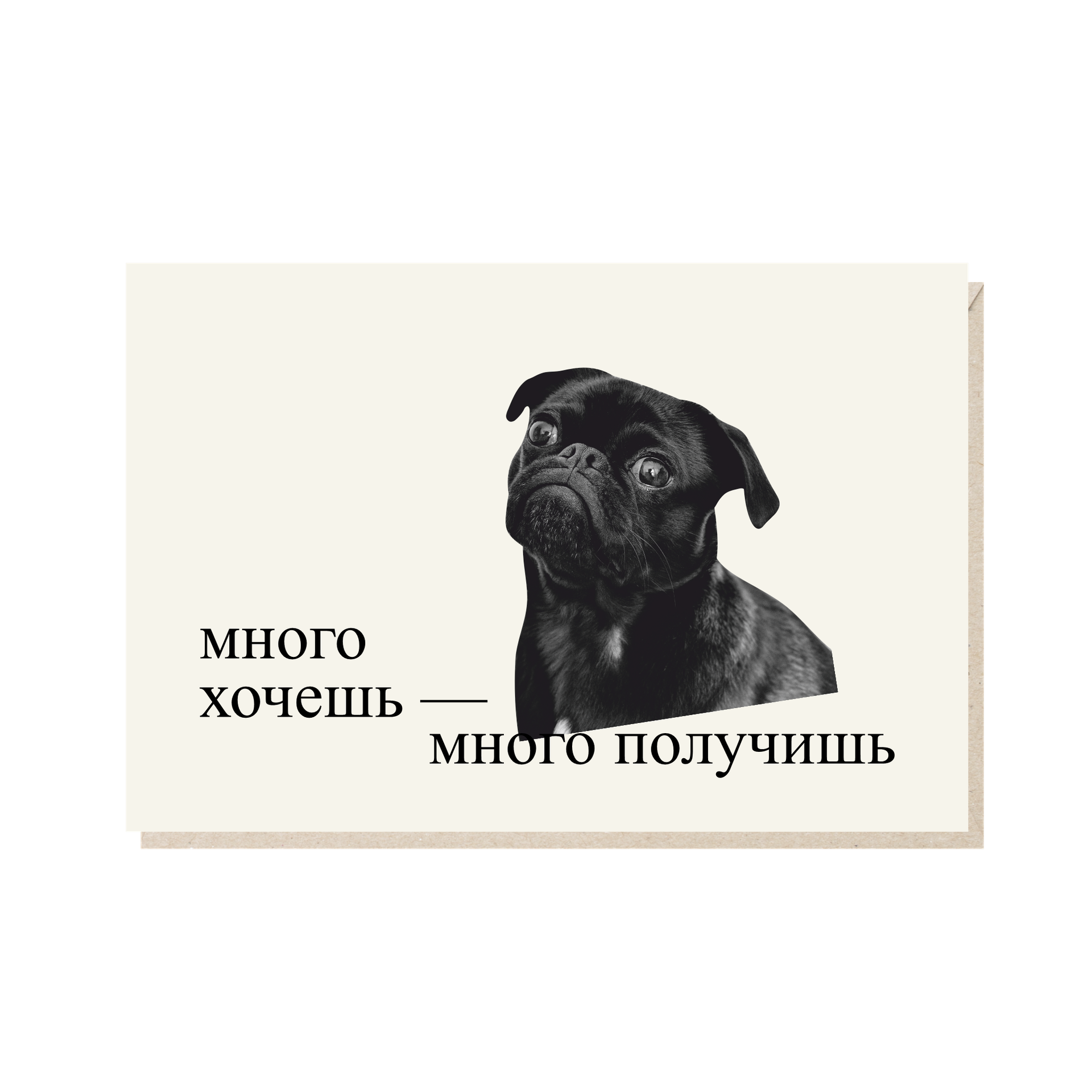 Открытка 10х15. Много хочешь - много получишь