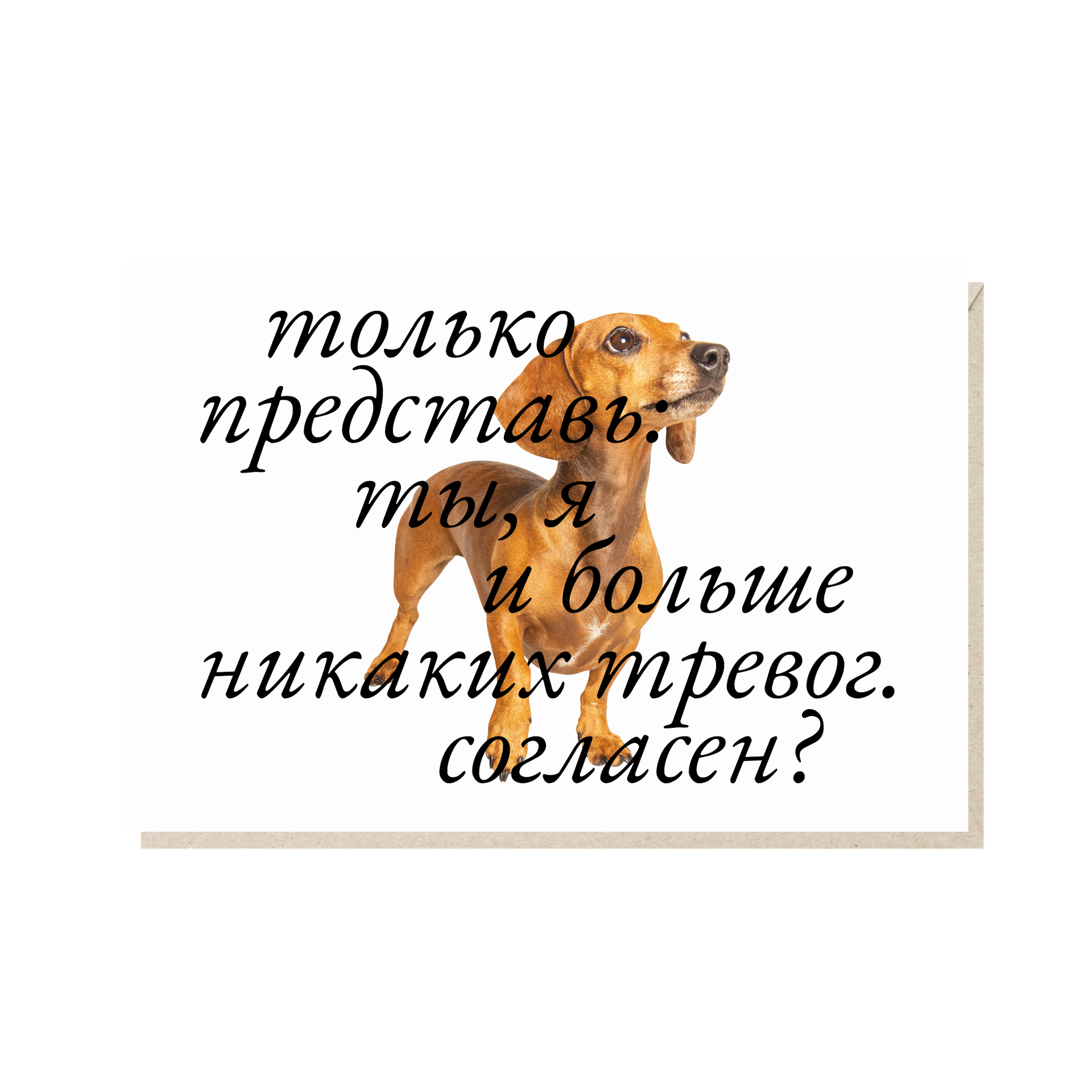 Открытка 10х15. Ты, я и больше никаких тревог