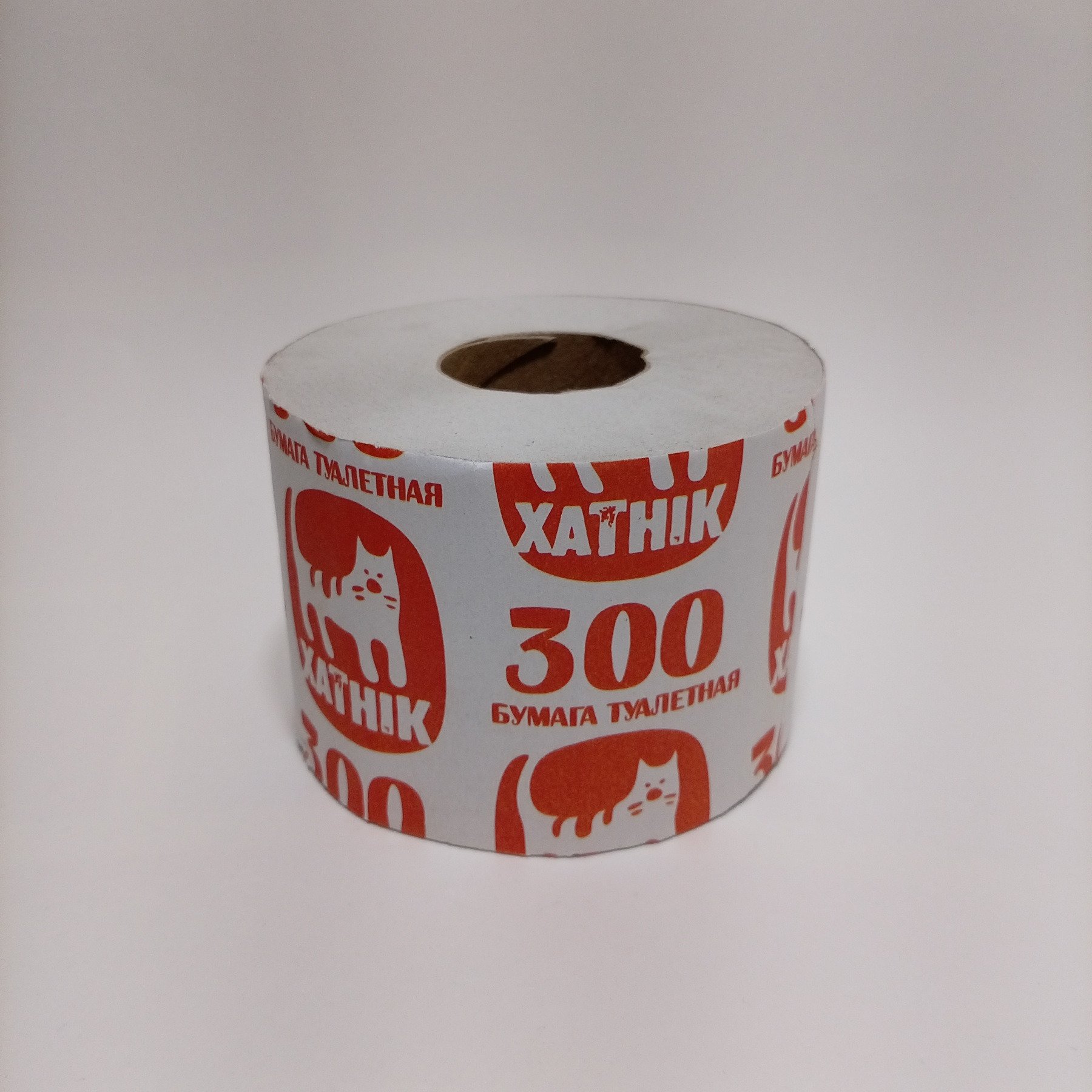 Туалетная бумага " Хатнiк 300" однослойная из макулатуры 180гр., 24 рулона